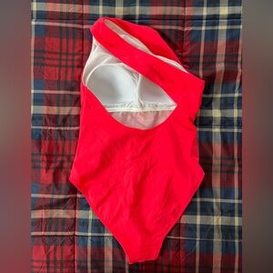 Boden one shoulder swim suit. Hot pink.